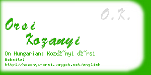 orsi kozanyi business card